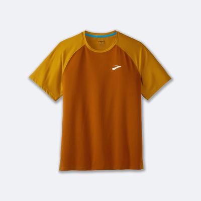 Brooks Atmosphere Short Sleeve 2.0 Moški Majice Rjave Rumene | Slovenija-71325