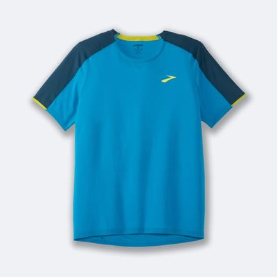 Brooks Atmosphere Short Sleeve Moški Majice Modre Temno Zelene | Slovenija-71205