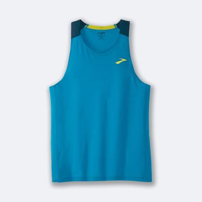 Brooks Atmosphere Singlet Moški Majice Brez Rokavov Modre Temno Zelene | Slovenija-06241