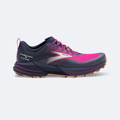 Brooks Cascadia 16 Ženske Trail Tekaški Copati Temno Modre Roza | Slovenija-21967