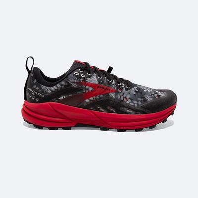 Brooks Cascadia 16 Ženske Trail Tekaški Copati Črne Sive Rdeče | Slovenija-45721