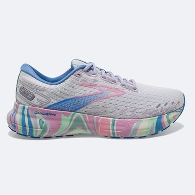 Brooks Glycerin 20 Ženske Tekaški Copati Bele Vijolične Roza | Slovenija-34790