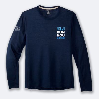 Brooks Houston23 Distance Long Sleeve 2.0 Moški Majice Temno Modre | Slovenija-34907