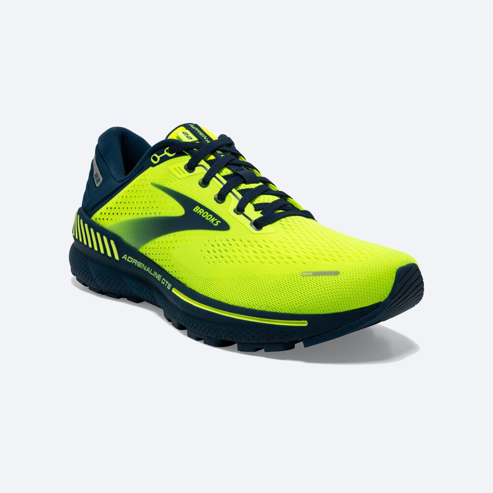 Brooks Adrenaline GTS 22 Moški Tekaški Copati Rumene Temno Modre | Slovenija-03725