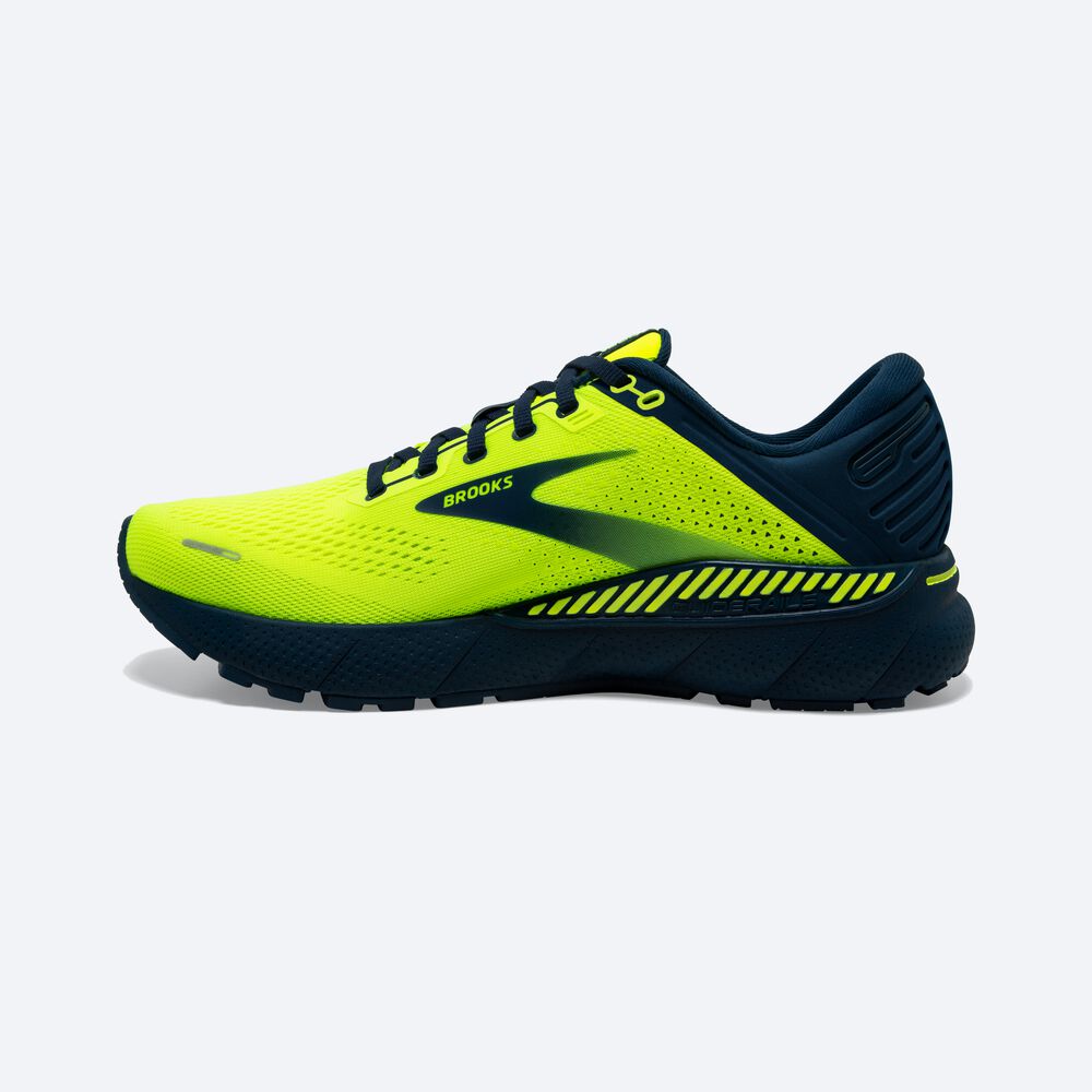 Brooks Adrenaline GTS 22 Moški Tekaški Copati Rumene Temno Modre | Slovenija-03725