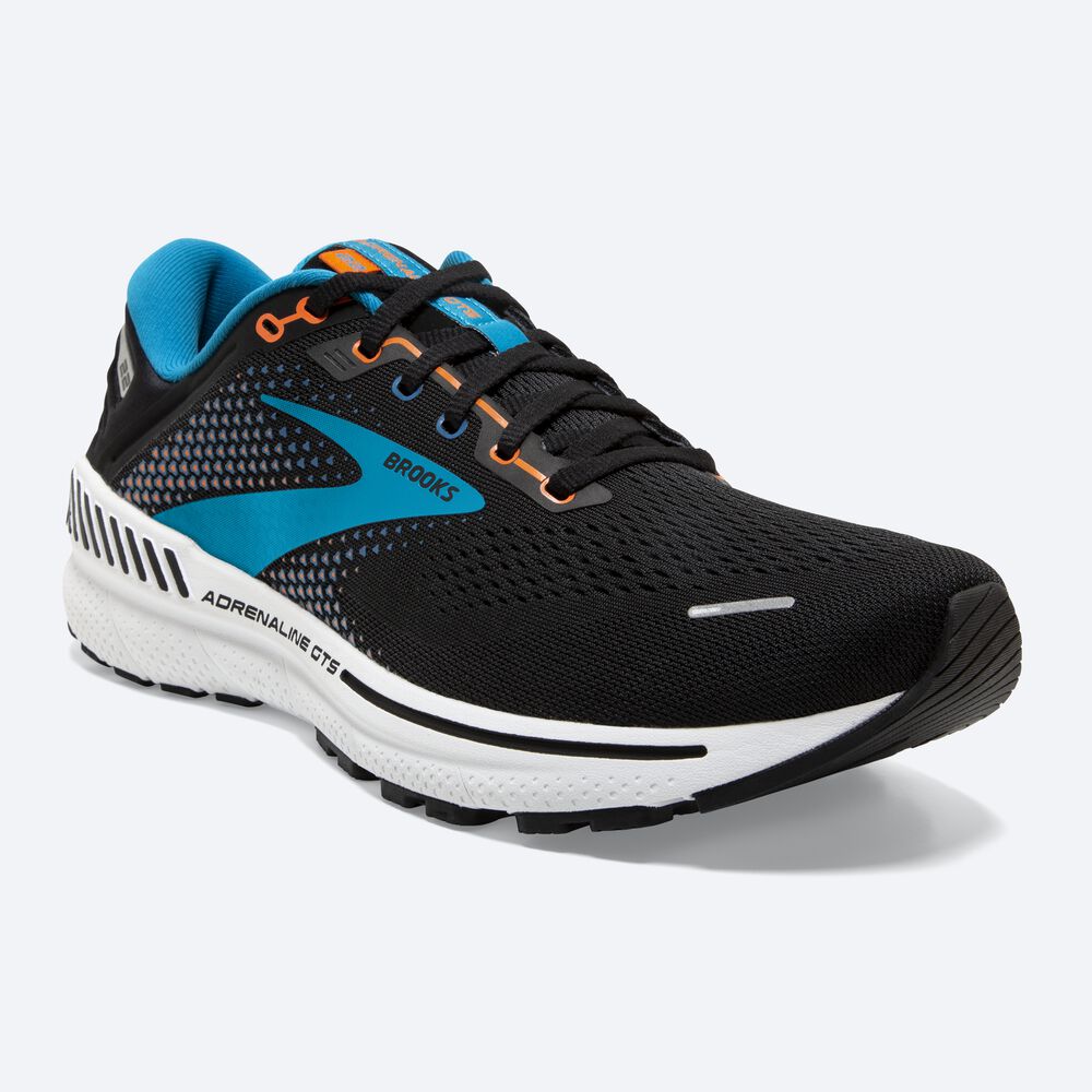 Brooks Adrenaline GTS 22 Moški Tekaški Copati Črne Modre Oranžne | Slovenija-10429