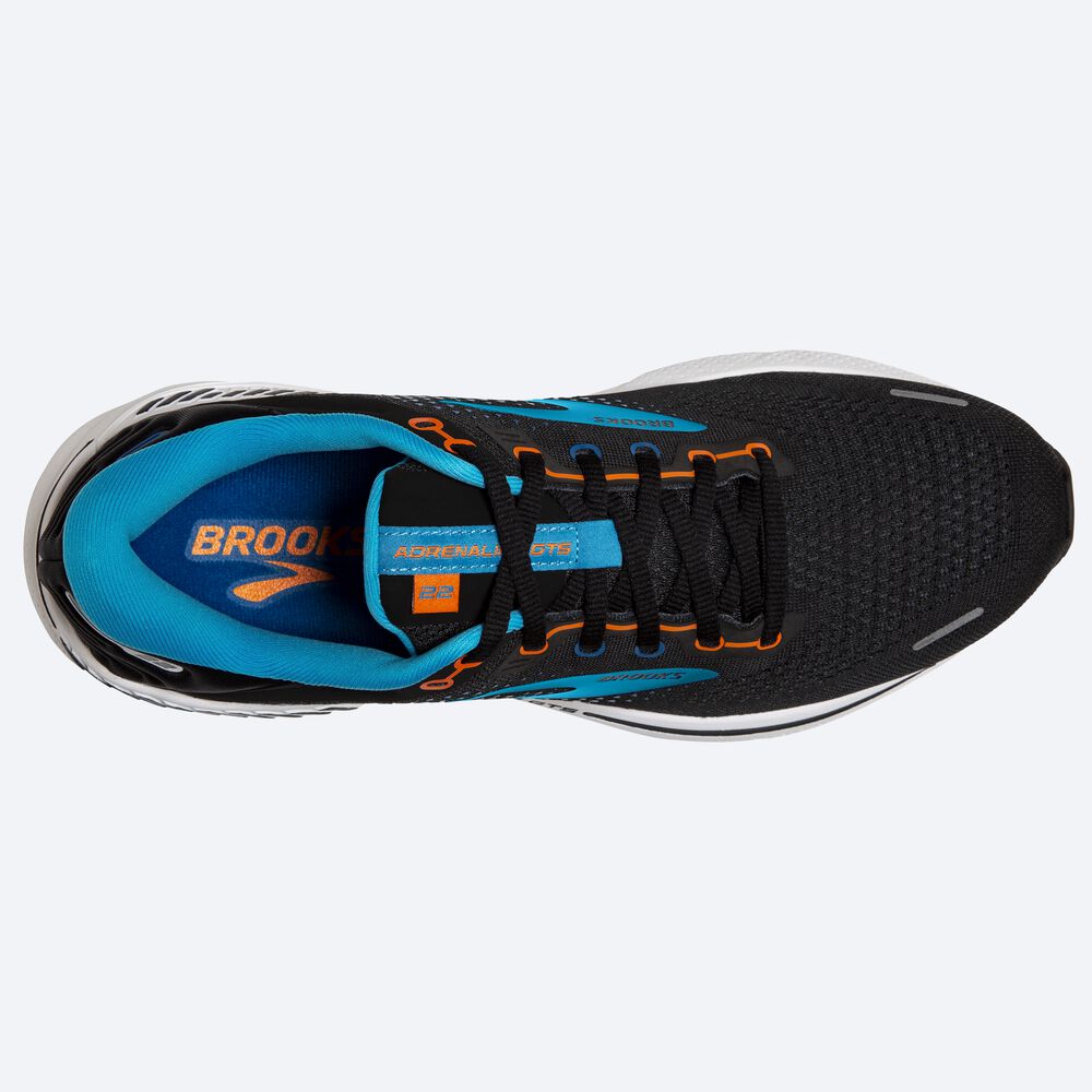 Brooks Adrenaline GTS 22 Moški Tekaški Copati Črne Modre Oranžne | Slovenija-10429