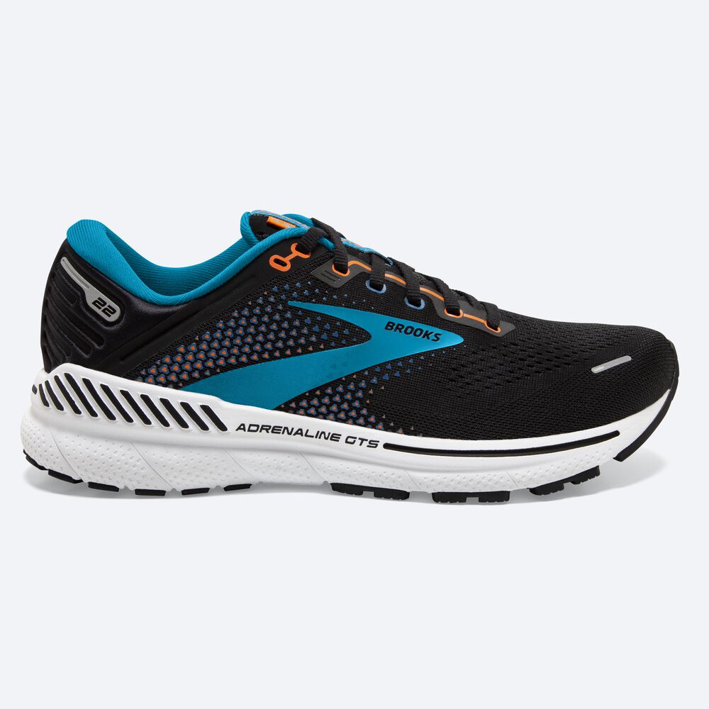 Brooks Adrenaline GTS 22 Moški Tekaški Copati Črne Modre Oranžne | Slovenija-10429