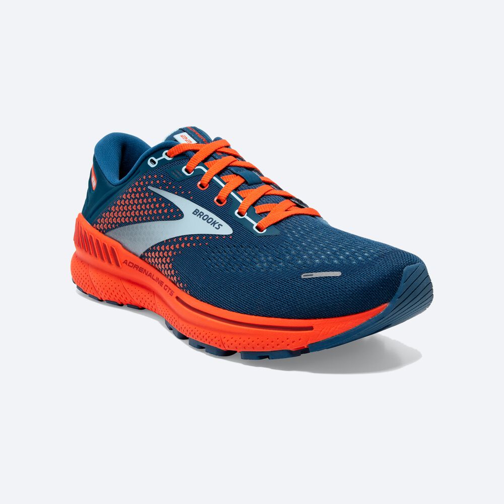 Brooks Adrenaline GTS 22 Moški Tekaški Copati Modre Svetlo Modre Oranžne | Slovenija-49021