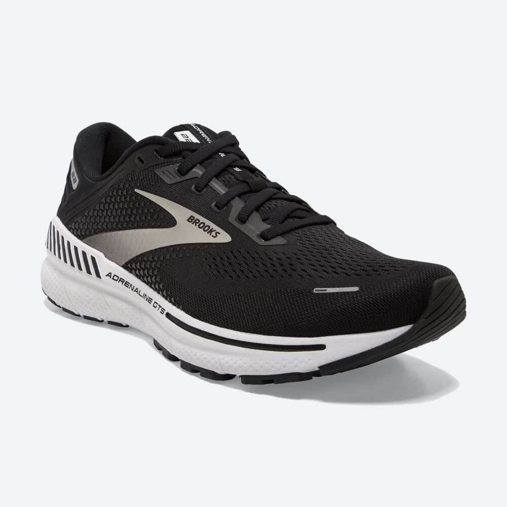 Brooks Adrenaline GTS 22 Moški Tekaški Copati Črne Srebrne Temno Sive | Slovenija-70564