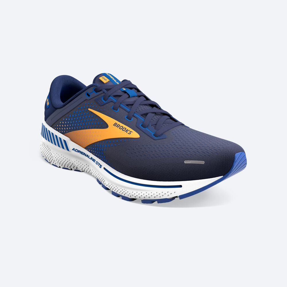 Brooks Adrenaline GTS 22 Moški Tekaški Copati Temno Modre Oranžne Bele | Slovenija-82437