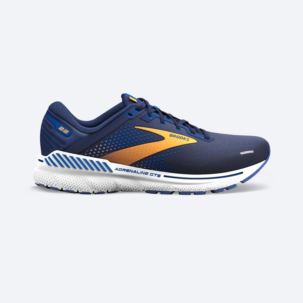 Brooks Adrenaline GTS 22 Moški Tekaški Copati Temno Modre Oranžne Bele | Slovenija-82437