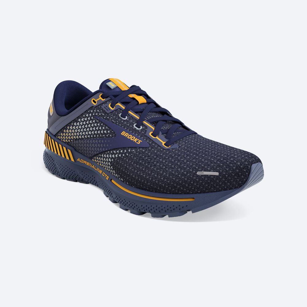 Brooks Adrenaline GTS 22 Moški Tekaški Copati Temno Modre Sive Oranžne Cvet | Slovenija-86271