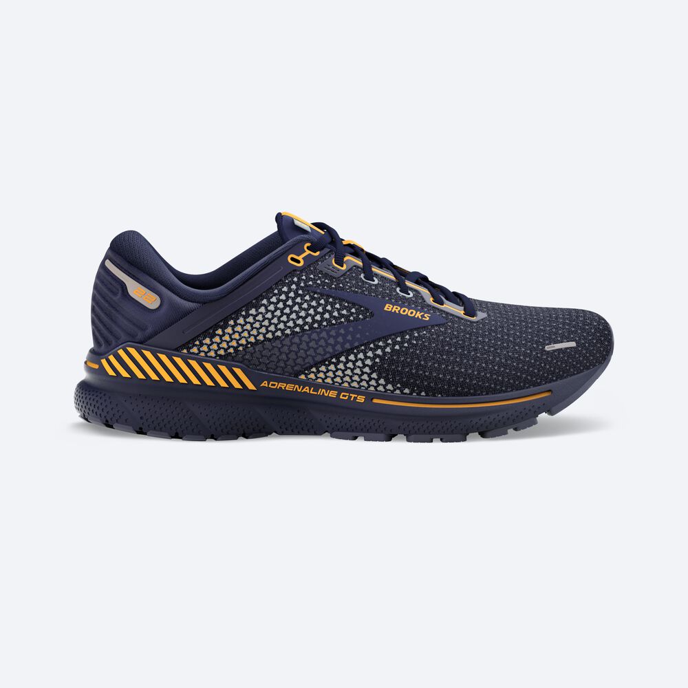 Brooks Adrenaline GTS 22 Moški Tekaški Copati Temno Modre Sive Oranžne Cvet | Slovenija-86271