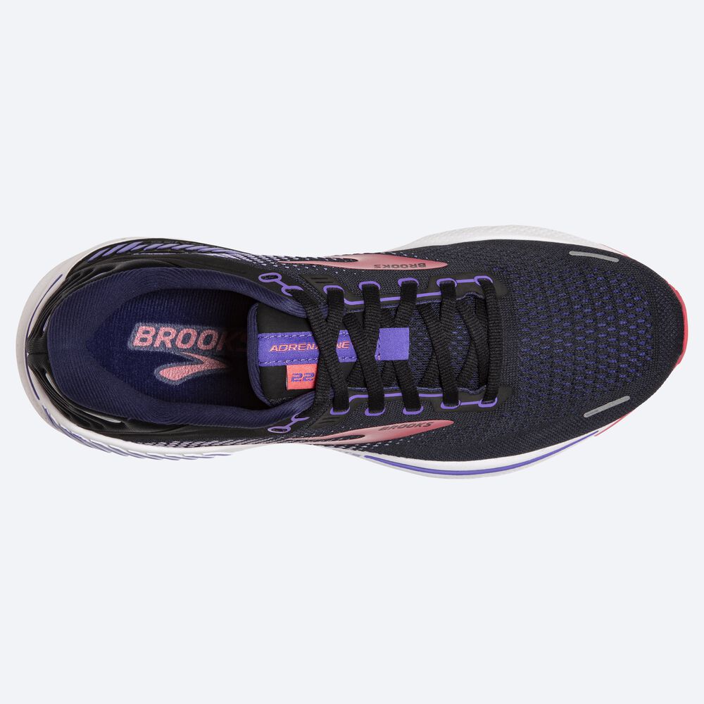 Brooks Adrenaline GTS 22 Ženske Tekaški Copati Črne Vijolične Koralne | Slovenija-16295