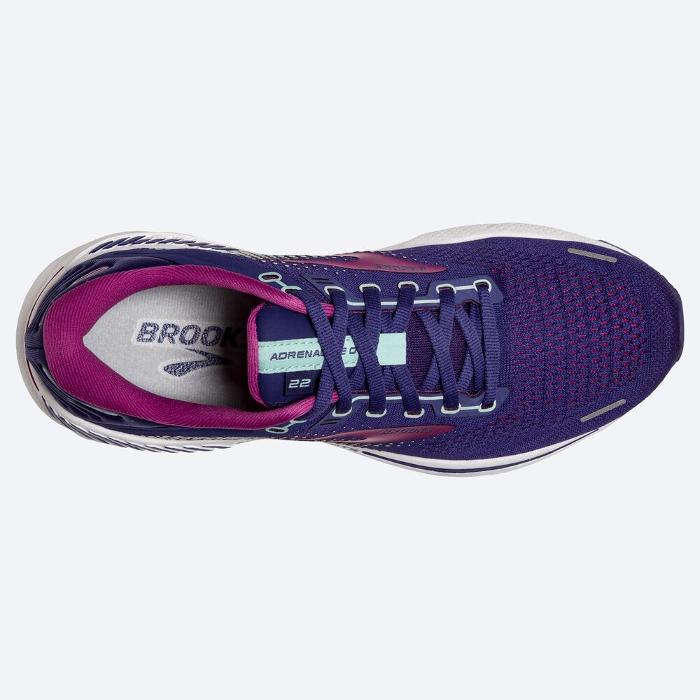 Brooks Adrenaline GTS 22 Ženske Tekaški Copati Temno Modre Zelene Roza | Slovenija-24701