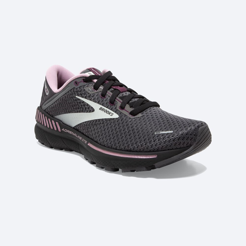 Brooks Adrenaline GTS 22 Ženske Tekaški Copati Črne Metal | Slovenija-25601