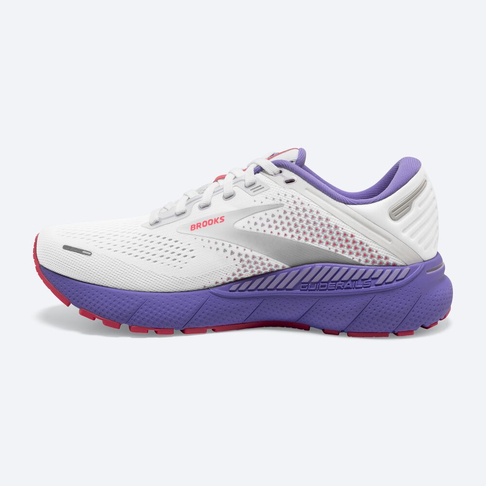 Brooks Adrenaline GTS 22 Ženske Tekaški Copati Bele Koralne Vijolične | Slovenija-75308