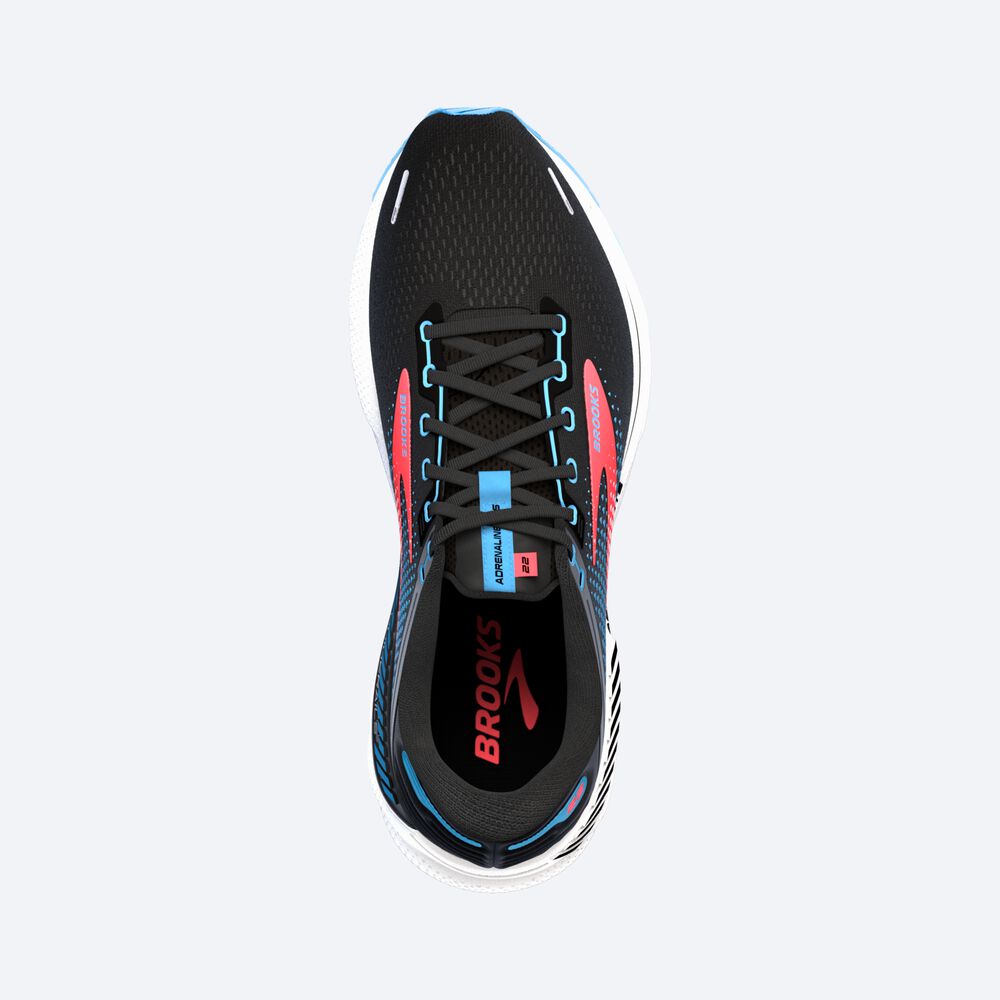 Brooks Adrenaline GTS 22 Ženske Tekaški Copati Črne Modre Koralne | Slovenija-79504