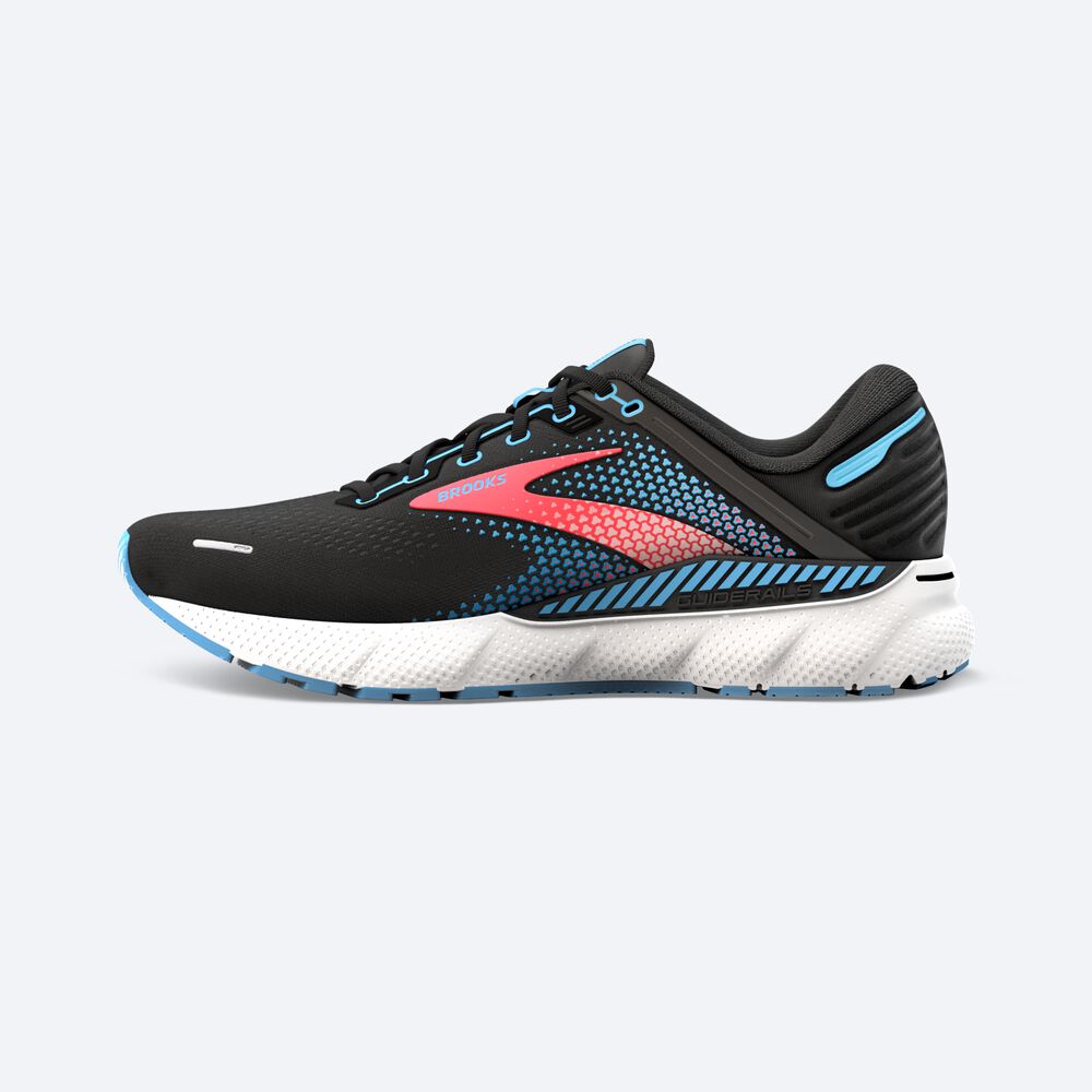 Brooks Adrenaline GTS 22 Ženske Tekaški Copati Črne Modre Koralne | Slovenija-79504