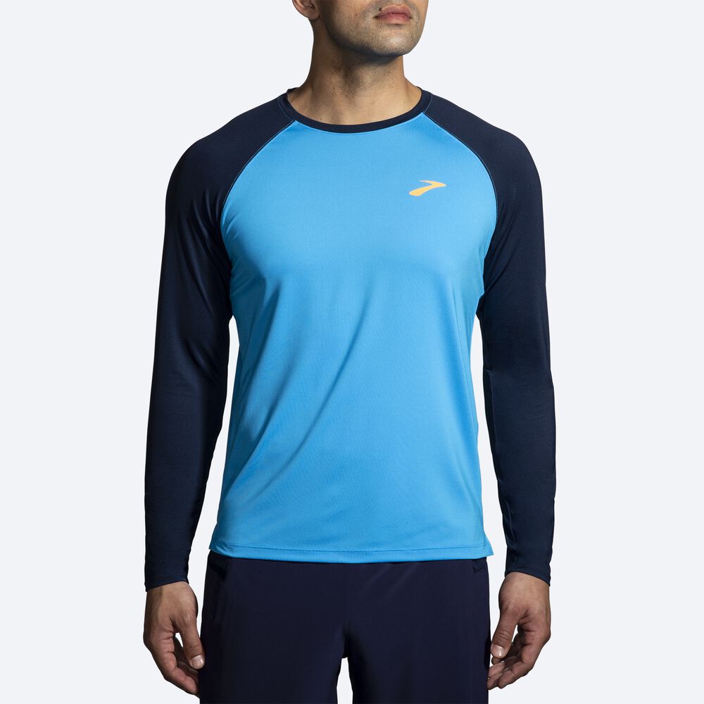 Brooks Atmosphere Long Sleeve 2.0 Moški Majice Modre Temno Modre | Slovenija-32057