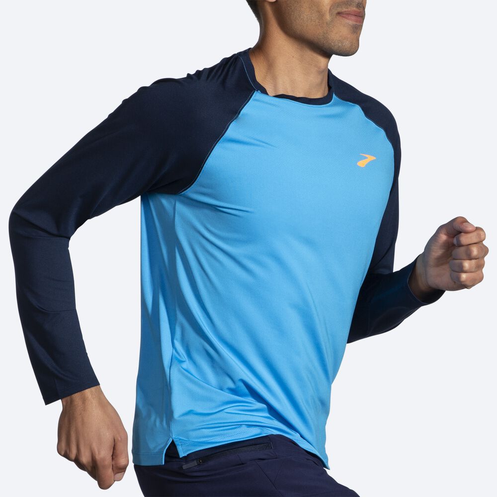 Brooks Atmosphere Long Sleeve 2.0 Moški Majice Modre Temno Modre | Slovenija-32057