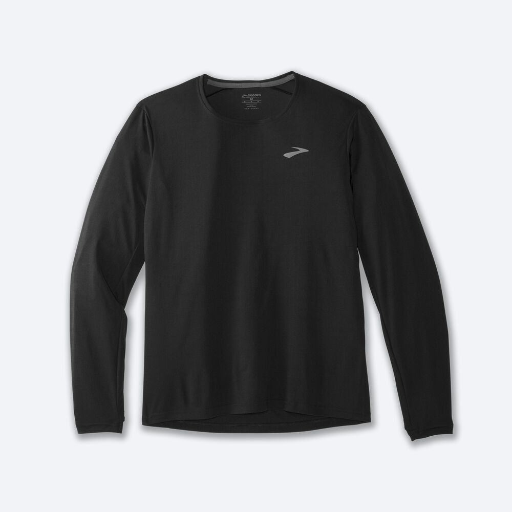 Brooks Atmosphere Long Sleeve Moški Majice Črne | Slovenija-02769