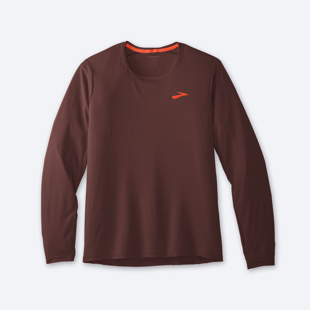 Brooks Atmosphere Long Sleeve Moški Majice Čokolade | Slovenija-40793