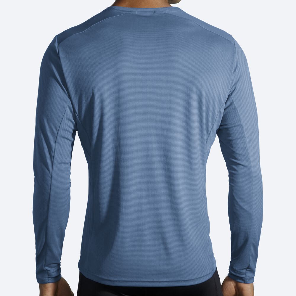 Brooks Atmosphere Long Sleeve Moški Majice Modre | Slovenija-76189