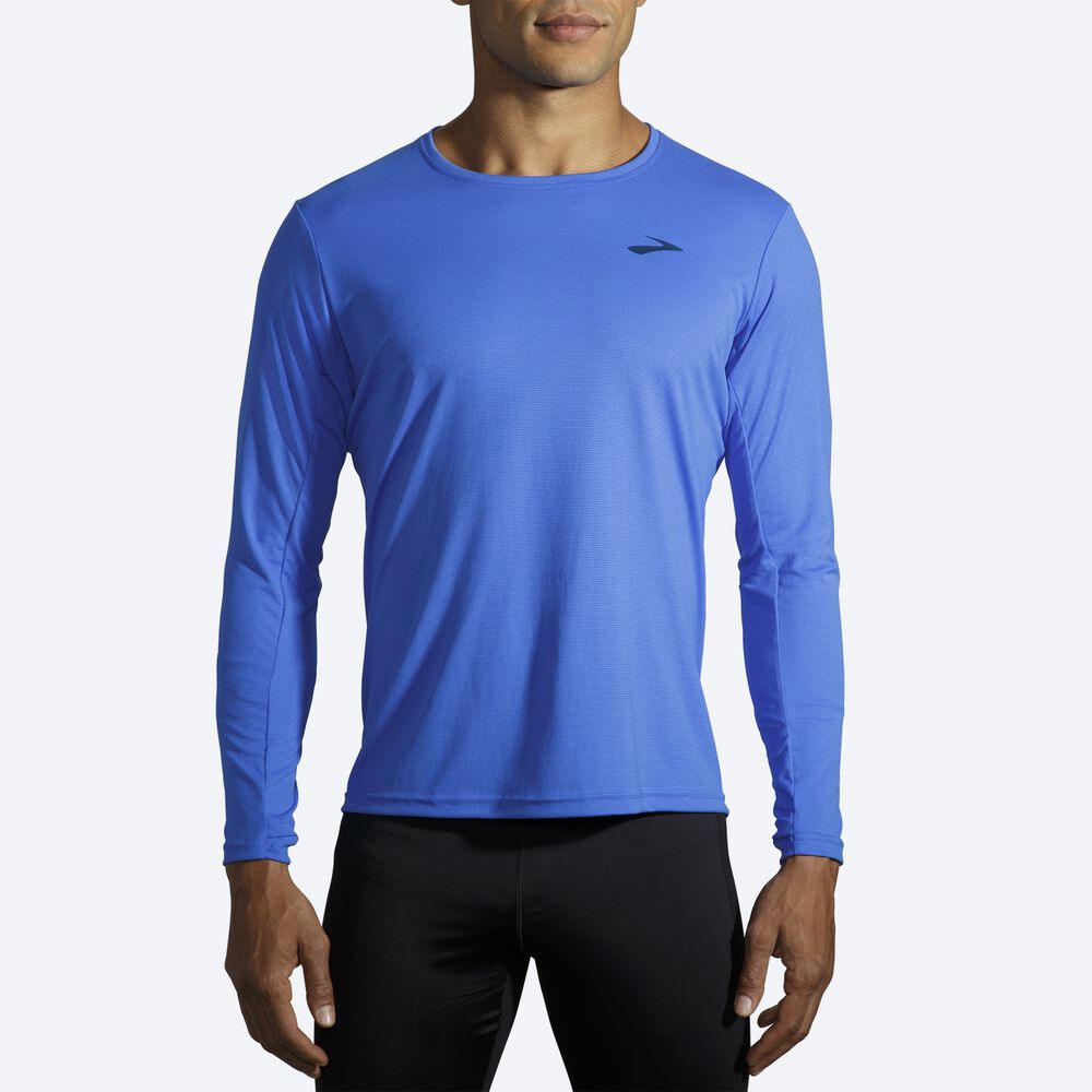 Brooks Atmosphere Long Sleeve Moški Majice Modre | Slovenija-80712