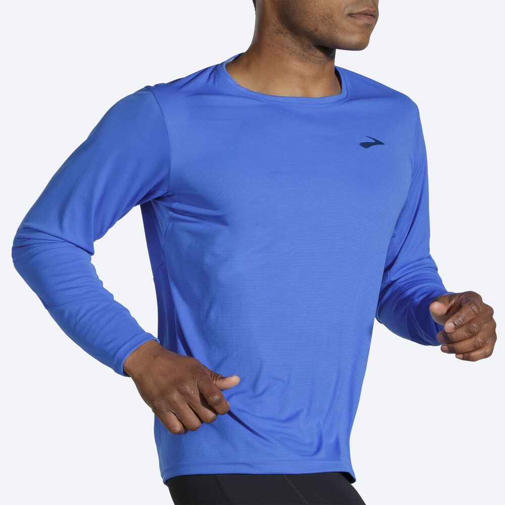 Brooks Atmosphere Long Sleeve Moški Majice Modre | Slovenija-80712