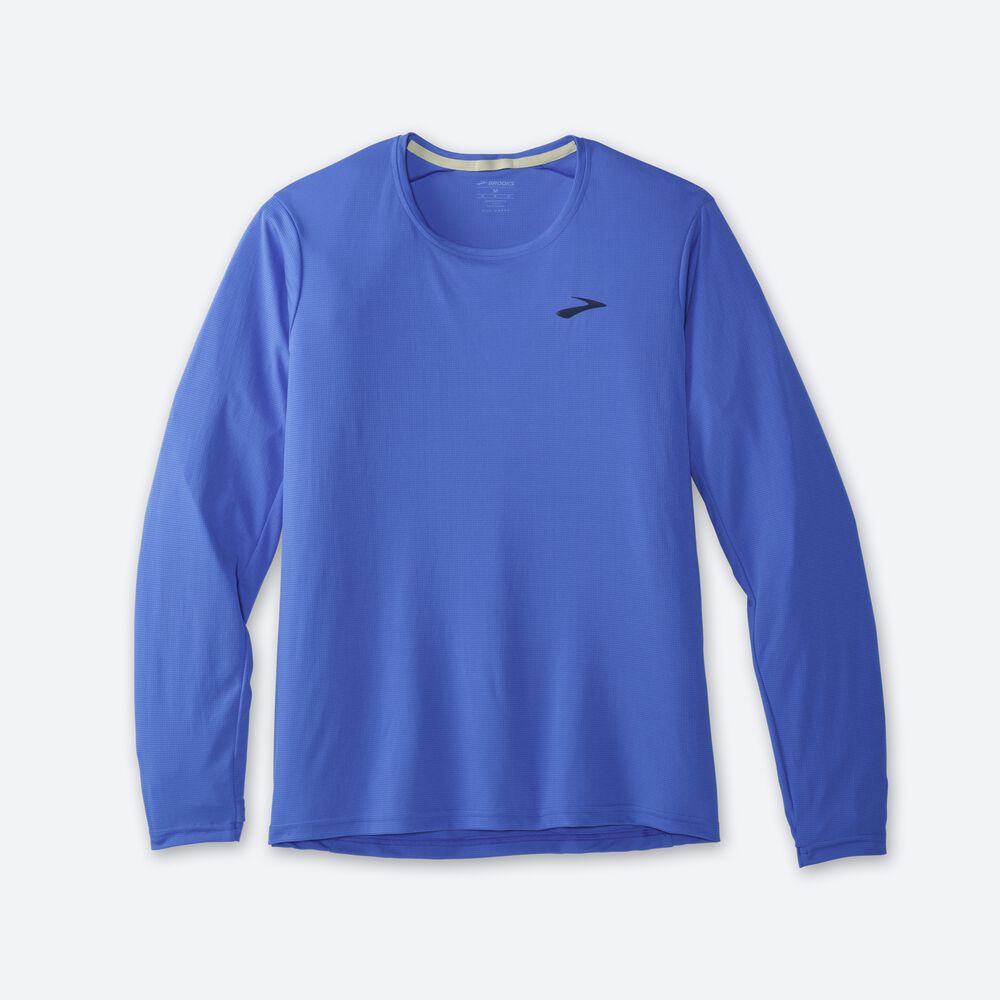 Brooks Atmosphere Long Sleeve Moški Majice Modre | Slovenija-80712