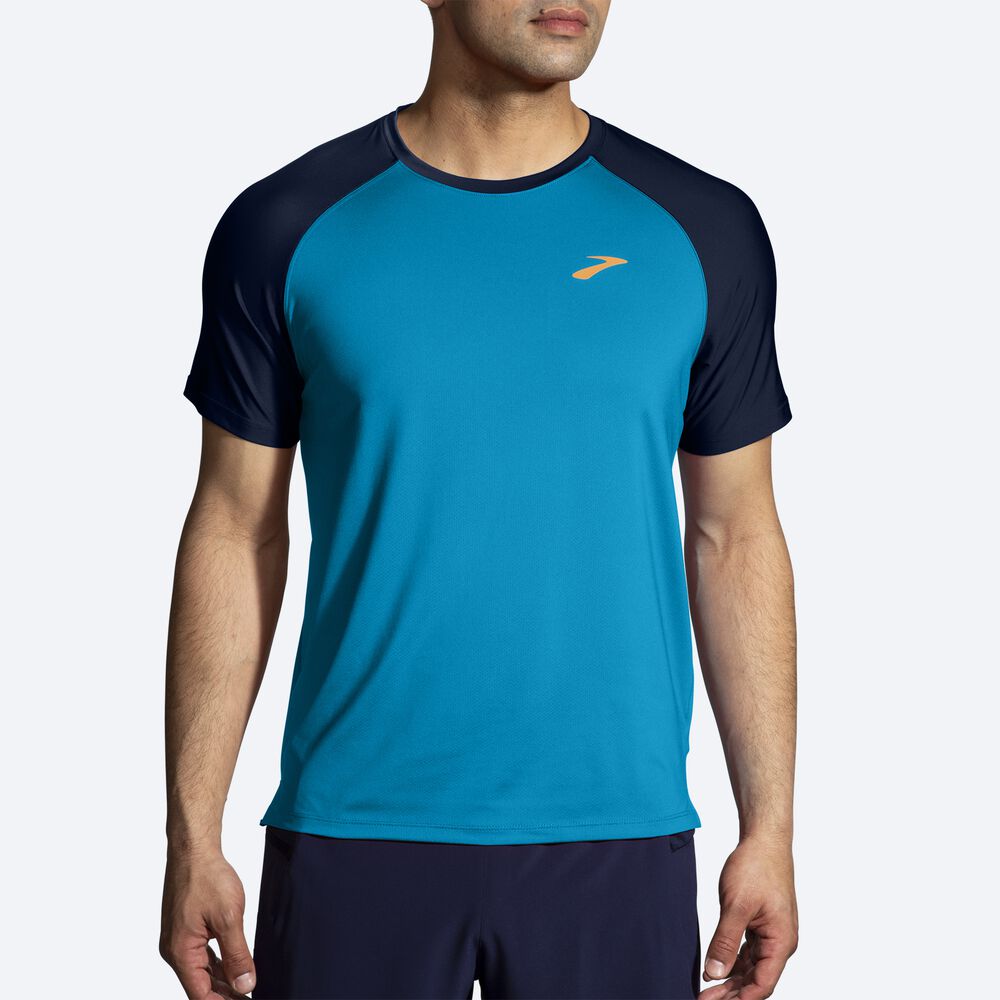 Brooks Atmosphere Short Sleeve 2.0 Moški Majice Modre Temno Modre | Slovenija-62084