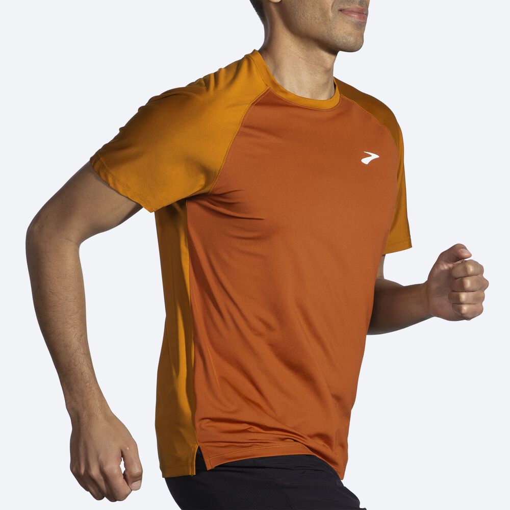 Brooks Atmosphere Short Sleeve 2.0 Moški Majice Rjave Rumene | Slovenija-71325