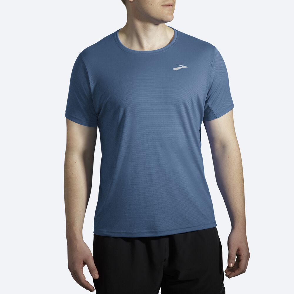 Brooks Atmosphere Short Sleeve Moški Majice Modre | Slovenija-46871