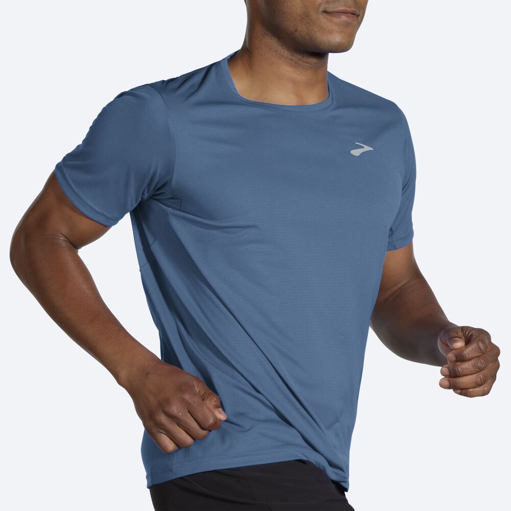 Brooks Atmosphere Short Sleeve Moški Majice Modre | Slovenija-46871