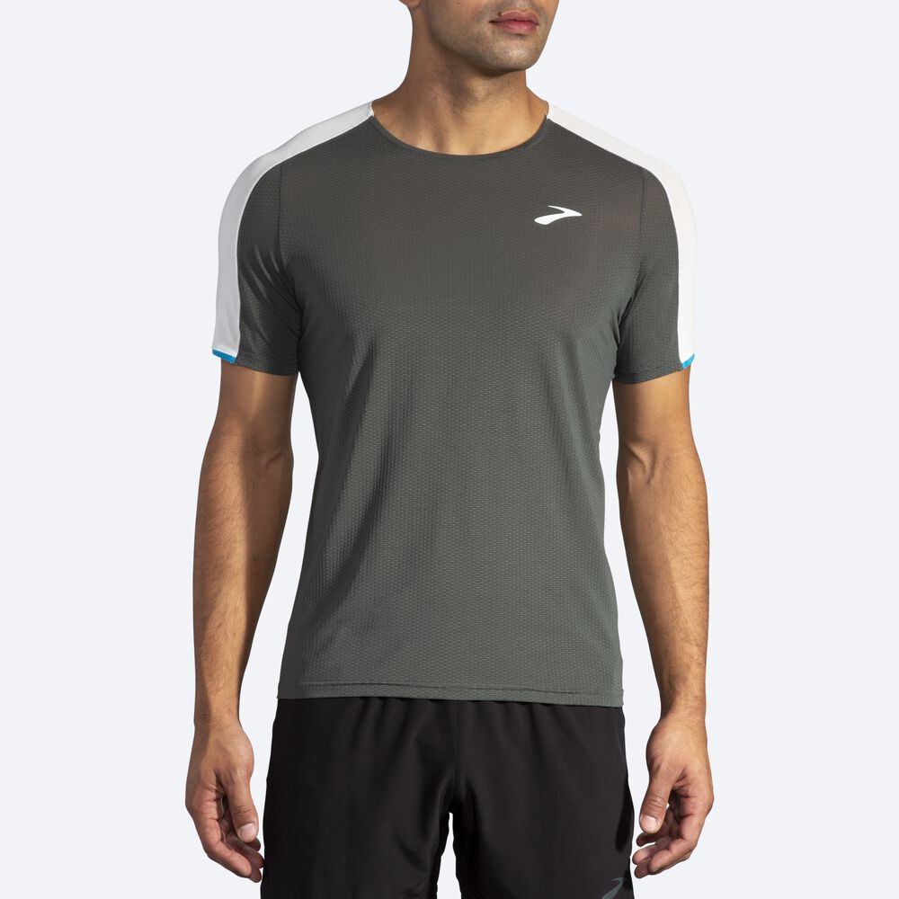 Brooks Atmosphere Short Sleeve Moški Majice Temno Sive Sive | Slovenija-58901