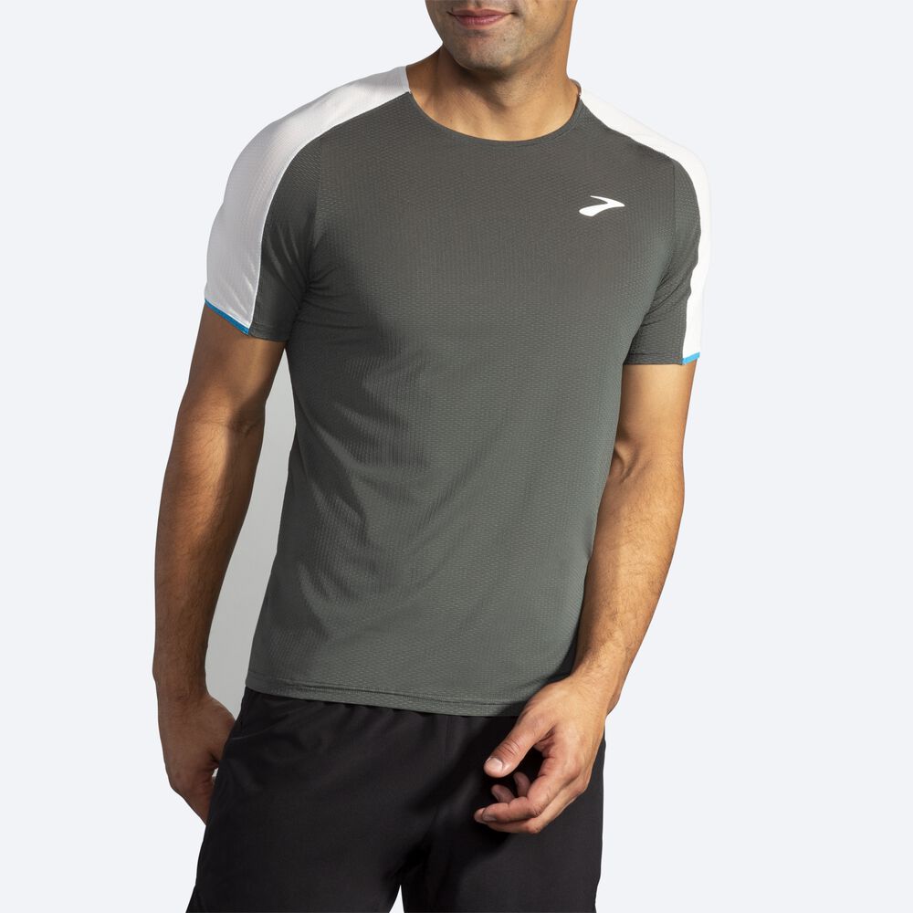 Brooks Atmosphere Short Sleeve Moški Majice Temno Sive Sive | Slovenija-58901