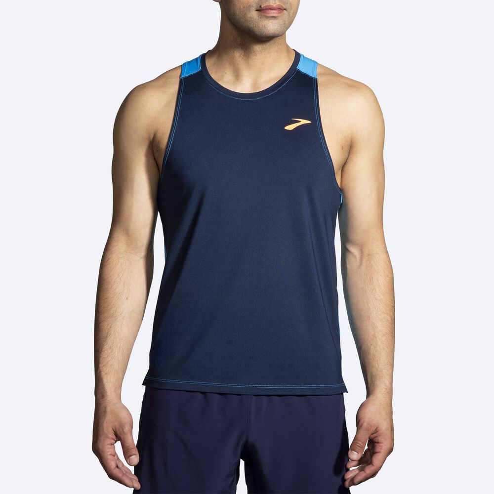 Brooks Atmosphere Singlet 2.0 Moški Majice Brez Rokavov Temno Modre | Slovenija-53810