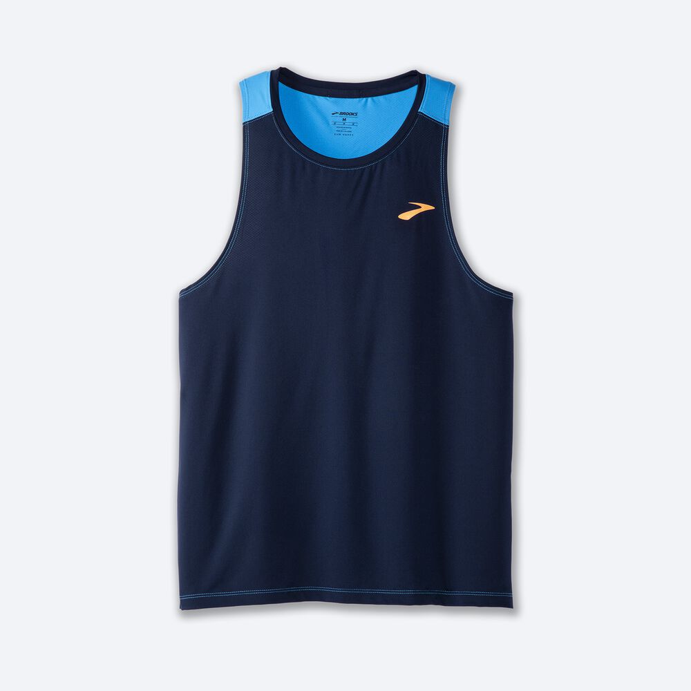 Brooks Atmosphere Singlet 2.0 Moški Majice Brez Rokavov Temno Modre | Slovenija-53810