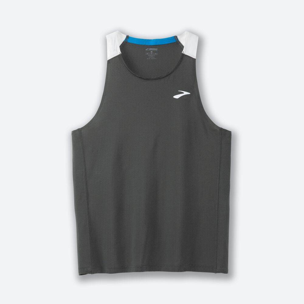 Brooks Atmosphere Singlet Moški Majice Brez Rokavov Temno Sive Sive | Slovenija-36217