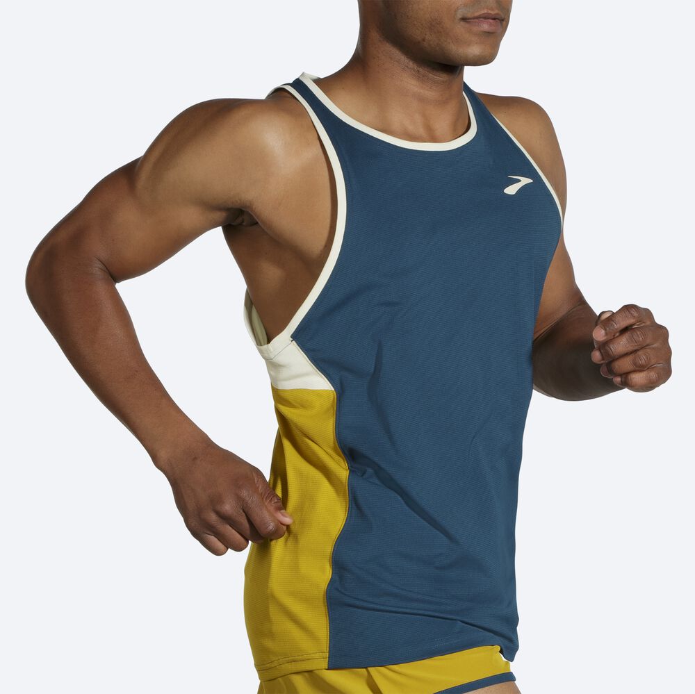 Brooks Atmosphere Singlet Moški Majice Brez Rokavov Indigo Oranžne | Slovenija-74561