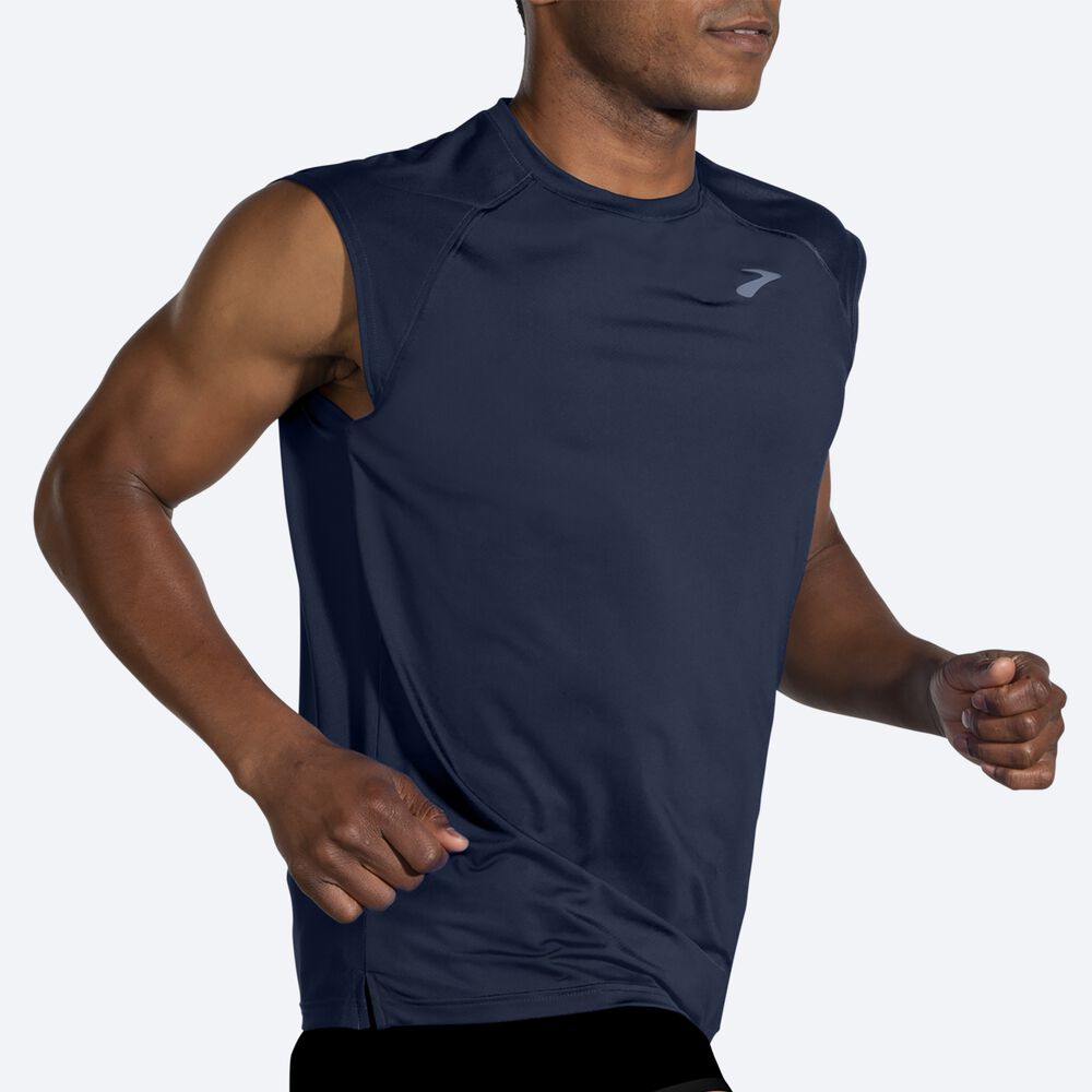 Brooks Atmosphere Sleeveless 2.0 Moški Majice Temno Modre | Slovenija-12540