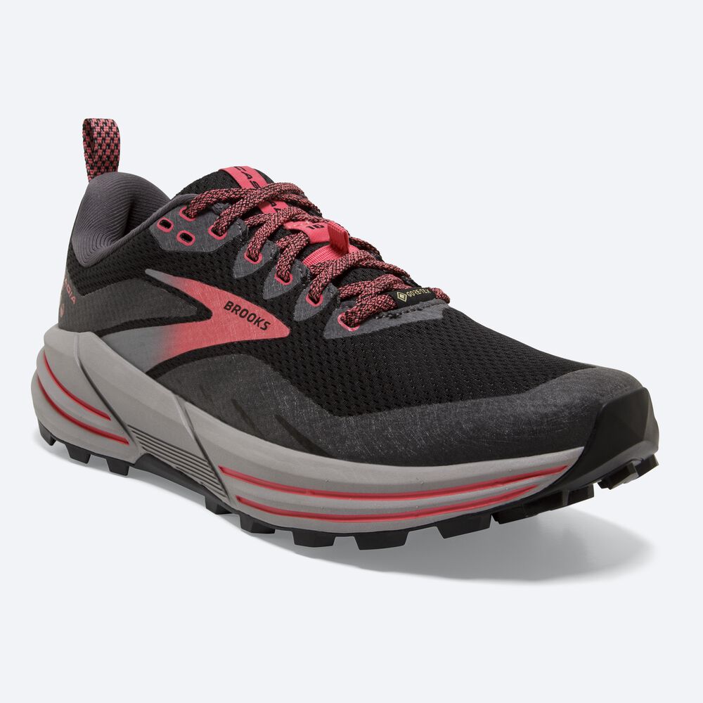 Brooks Cascadia 16 GTX Ženske Trail Tekaški Copati Črne Koralne | Slovenija-12367