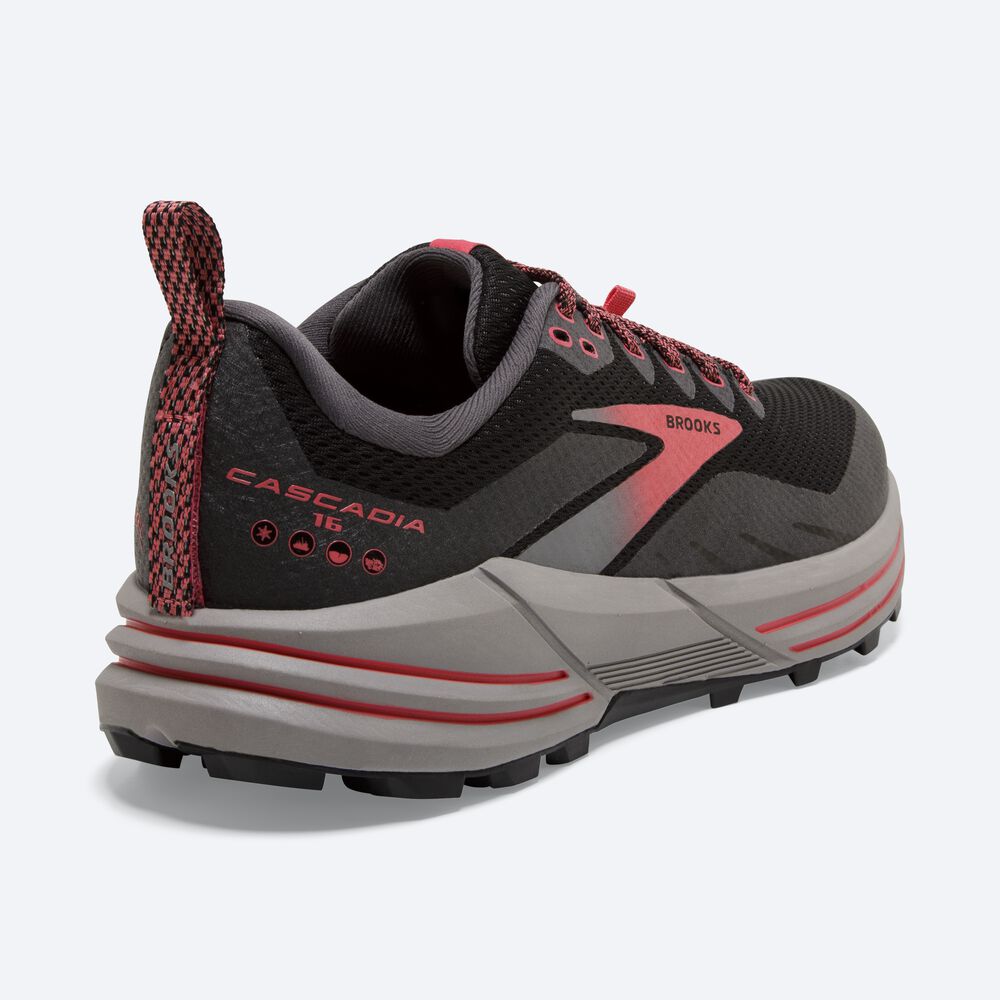 Brooks Cascadia 16 GTX Ženske Trail Tekaški Copati Črne Koralne | Slovenija-12367