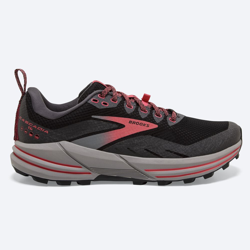 Brooks Cascadia 16 GTX Ženske Trail Tekaški Copati Črne Koralne | Slovenija-12367