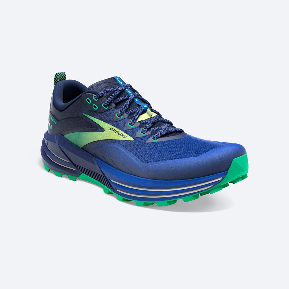 Brooks Cascadia 16 Moški Trail Tekaški Copati Modre Zelene | Slovenija-27931