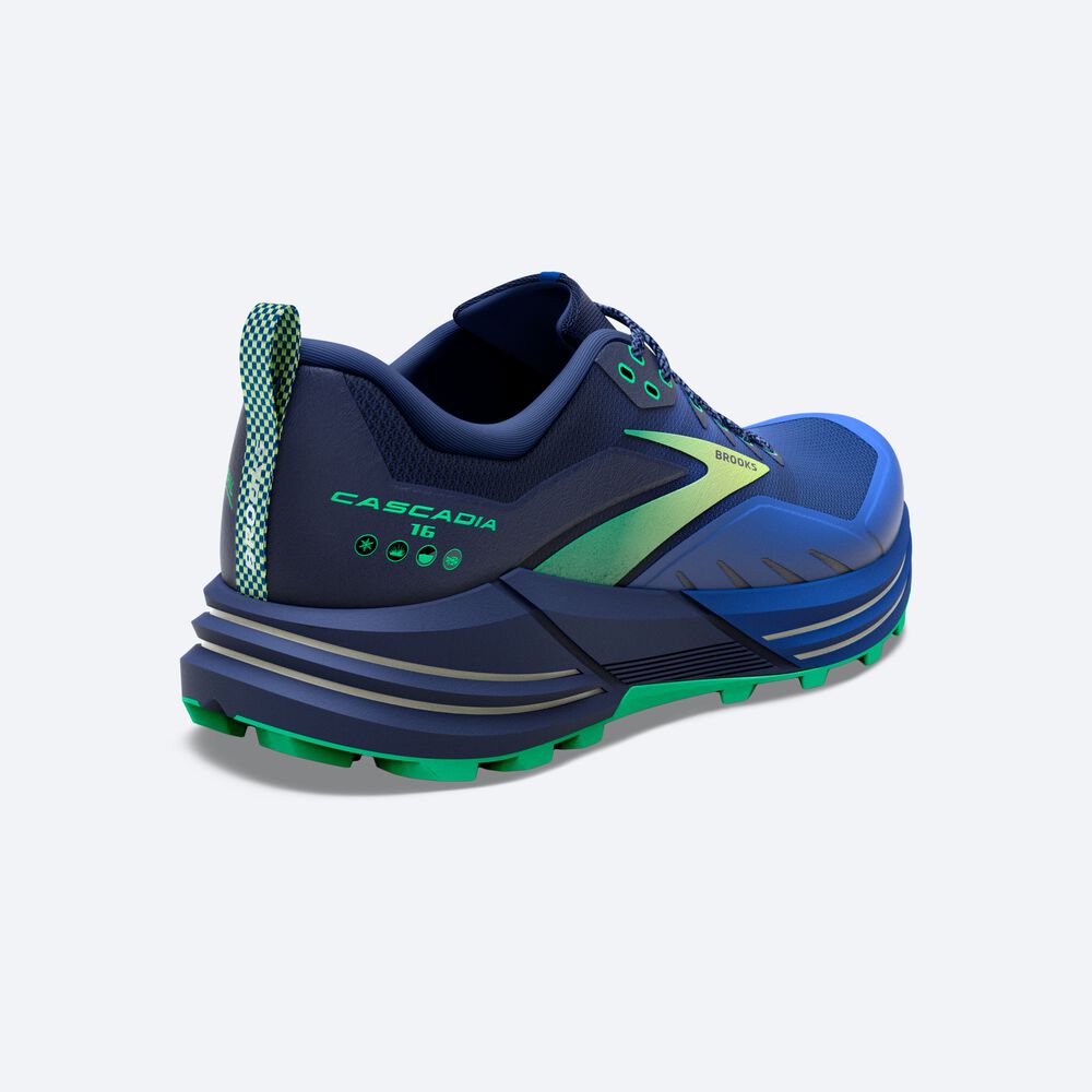 Brooks Cascadia 16 Moški Trail Tekaški Copati Modre Zelene | Slovenija-27931