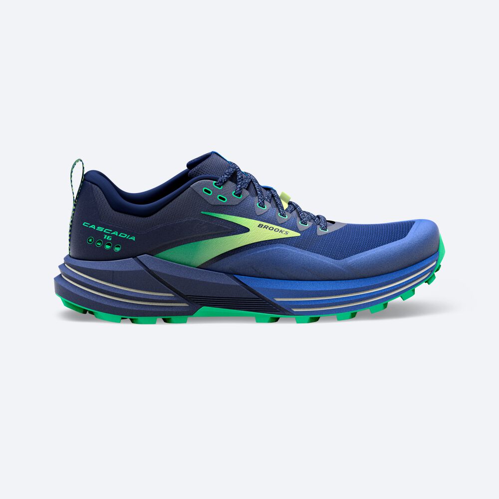 Brooks Cascadia 16 Moški Trail Tekaški Copati Modre Zelene | Slovenija-27931