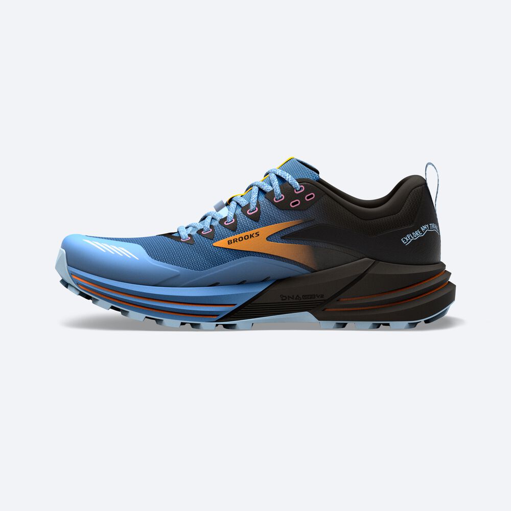 Brooks Cascadia 16 Ženske Trail Tekaški Copati Modre Črne Rumene | Slovenija-41602